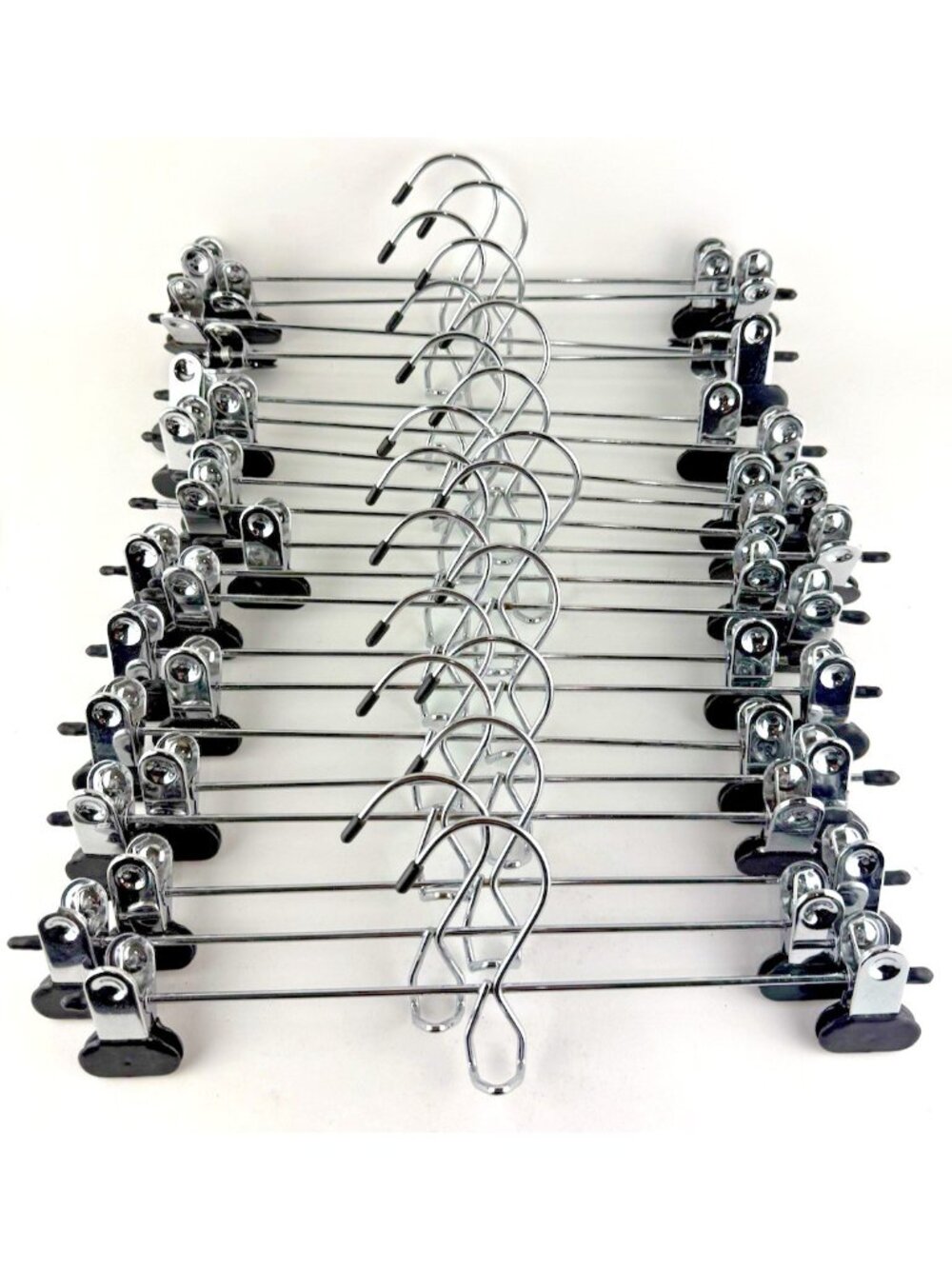 Pants Hangers W/Clips Heavy Duty 20 Pack Adjustable Metal Hanger Skirt Dresses